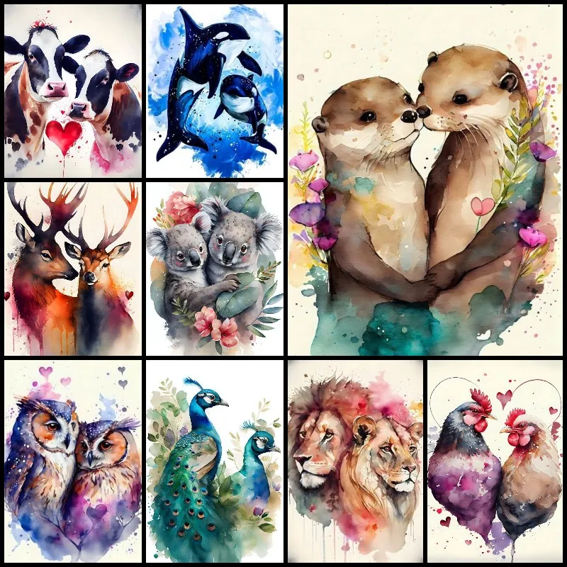 

5D DIY Diamond Painting Animals Whale Owl Peacock Chicken Cow Deer Koala Full Round Rhinestone Embroidery Cross Stitch Mosaic