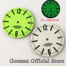 Goutent 29mm Sterile Watch Dials Luminous Dial Fit NH35 Movement 3 O'Clock/3.8 O'Clock Crown Watch Face Accessories 