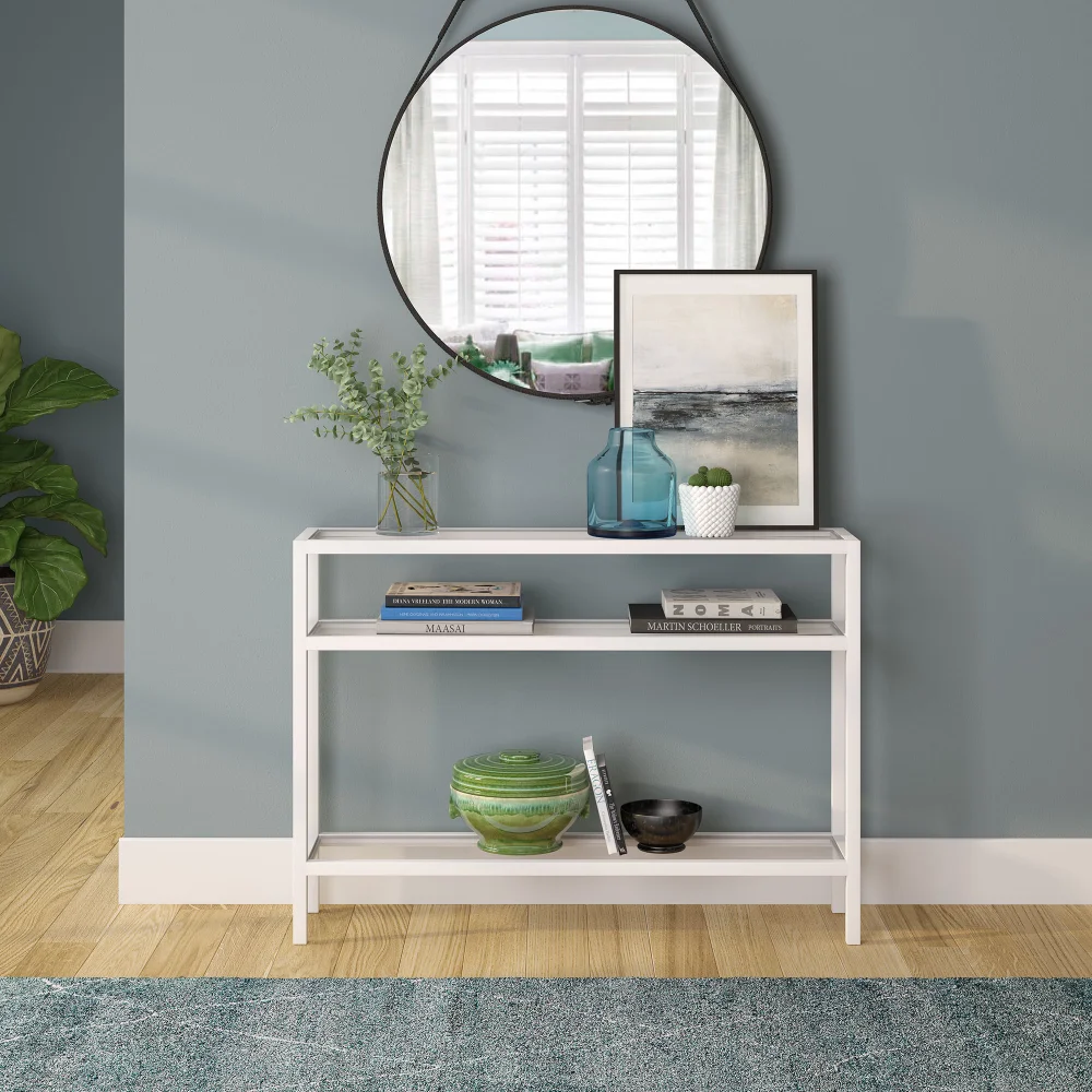 

Evelyn&Zoe Sivil White Finish Console Table