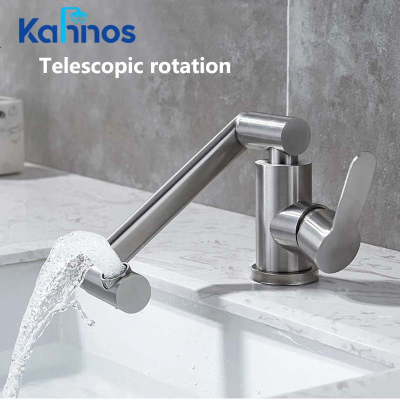

360 ° Stainless Steel Basin Rotary Faucet Water Tap Bathroom Faucet Finish 2 Mode Water Sink Tap Mixer Bath Faucets