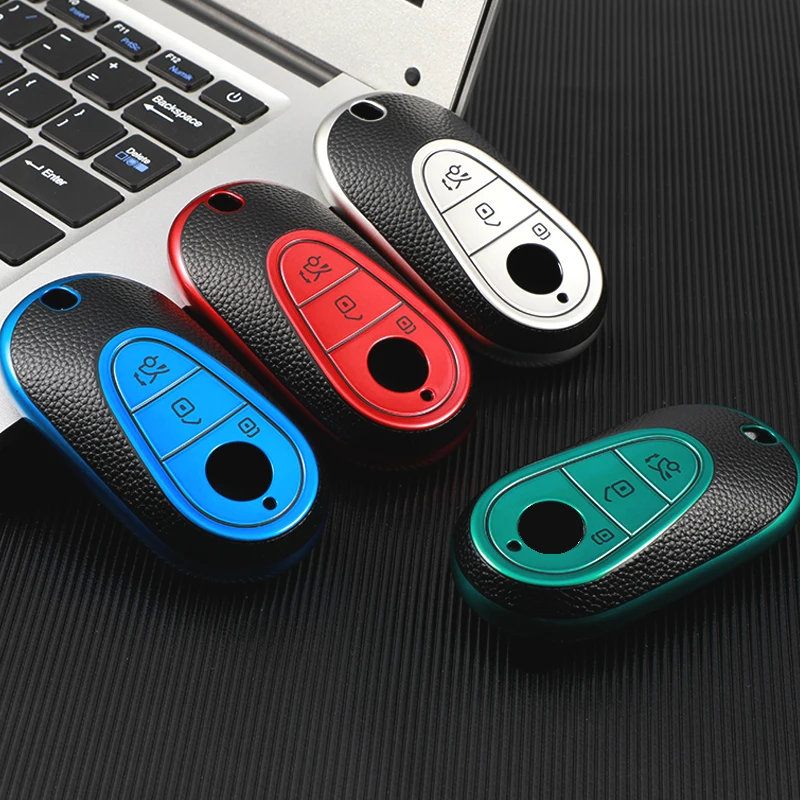 

Leahter Smart Key Case Protective Cover Shell Bag Fob Keychain Accessories For Mercedes Benz S Class S W223 2020 2021 TPU