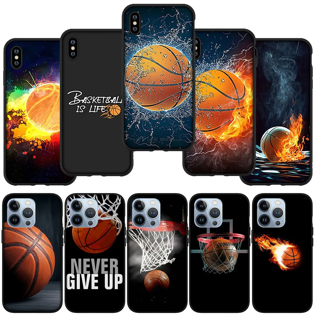 Баскетбольный мягкий чехол для iPhone 16 15 14 13 12 Mini Pro XS Max X XR 7 8 Plus + телефона