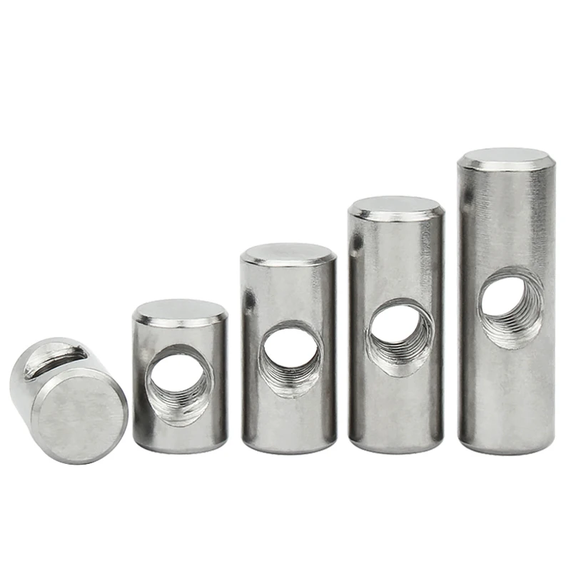 M4 M5 M6 304 Stainless Steel Hammer Nut One-word Thread with Hole Cylindrical Positioning Pin Embedded Connection 5Pieces |