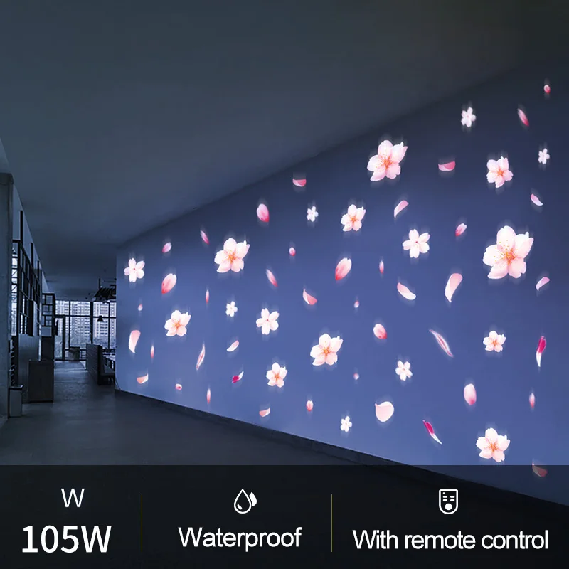 Комнатные падающие цветы Мерцающая динамическая атмосфера креативная проекция