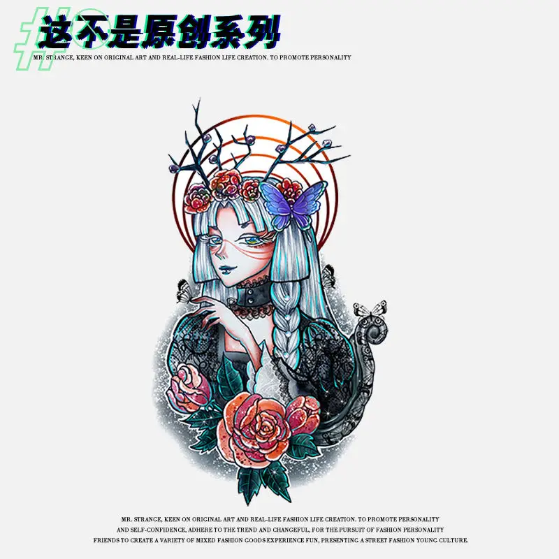 

2022 New Dark Forest Girl Lolita Anime Art Waterproof Tattoo Stickers for Woman Y2K Arm Thigh Body Temporary Tattoo Fake Tattoo