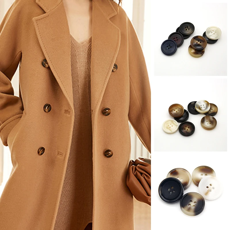 

10pcs 15-25mm Resin 4 holes Buttons for Garment Clothing Cardigan Decorative Plastic Buttons Handmade DIY Sewing Accessories