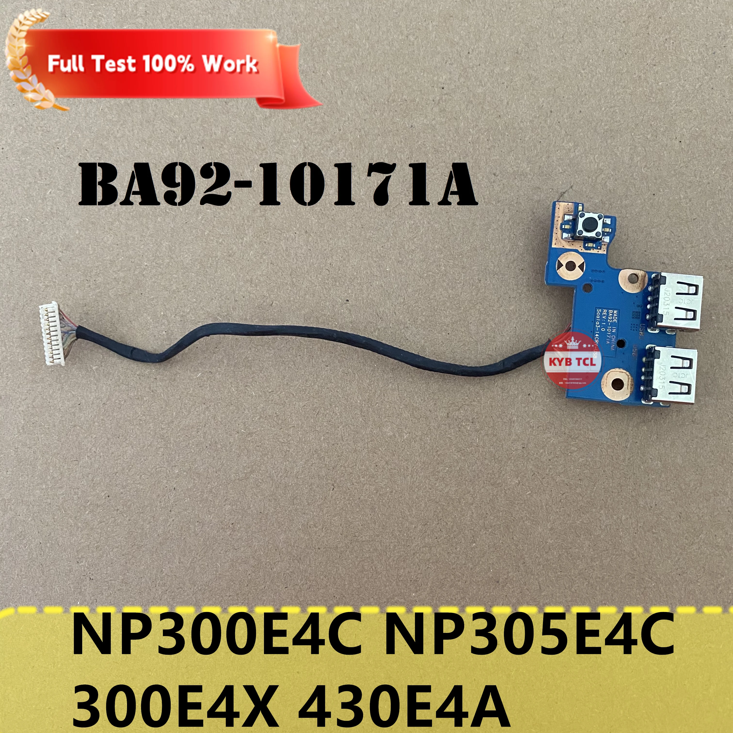 

For Samsung 300E 305E NP300E4C NP305E4C NP300E4 NP300E Genuine Laptop USB Power Button Board with Cable BA92-10171A Notebook