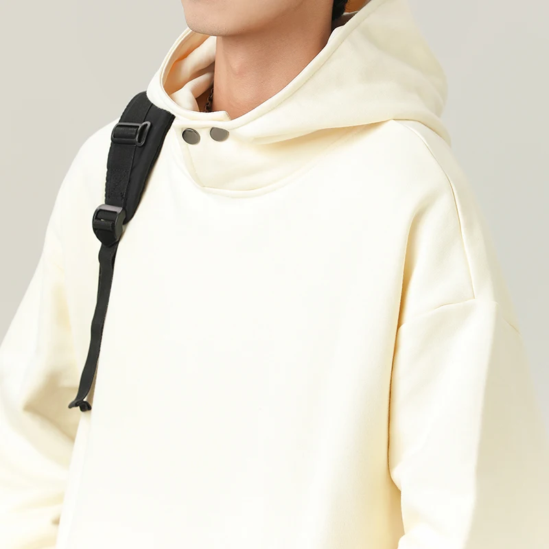 Толстовка мужская с высоким воротником свитшот металлической пряжкой худи в