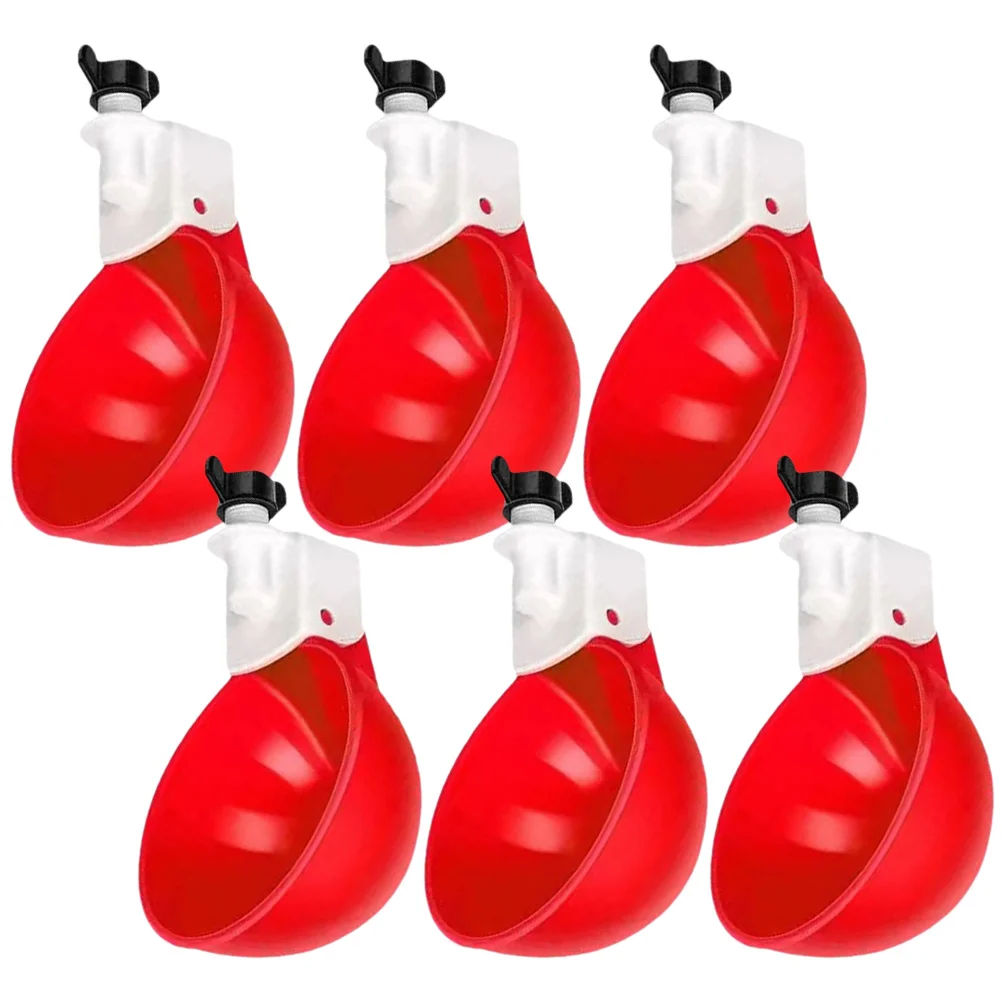 

6 Pcs Plastic Chicken Waterer Auto Feeder Brooder Cup Multi-function Duck Bird Automatic Pigeon