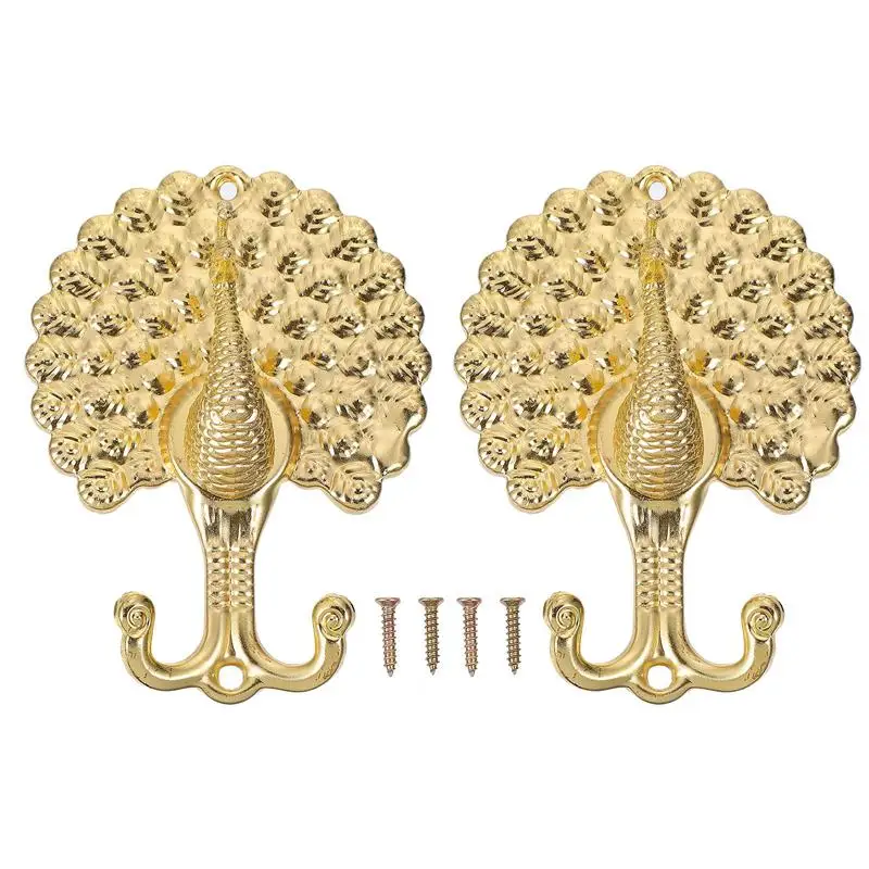 

1 Pair Wall Hook Curtain Hooks Simple Hook Creative Hook Peafowl Shape Hook