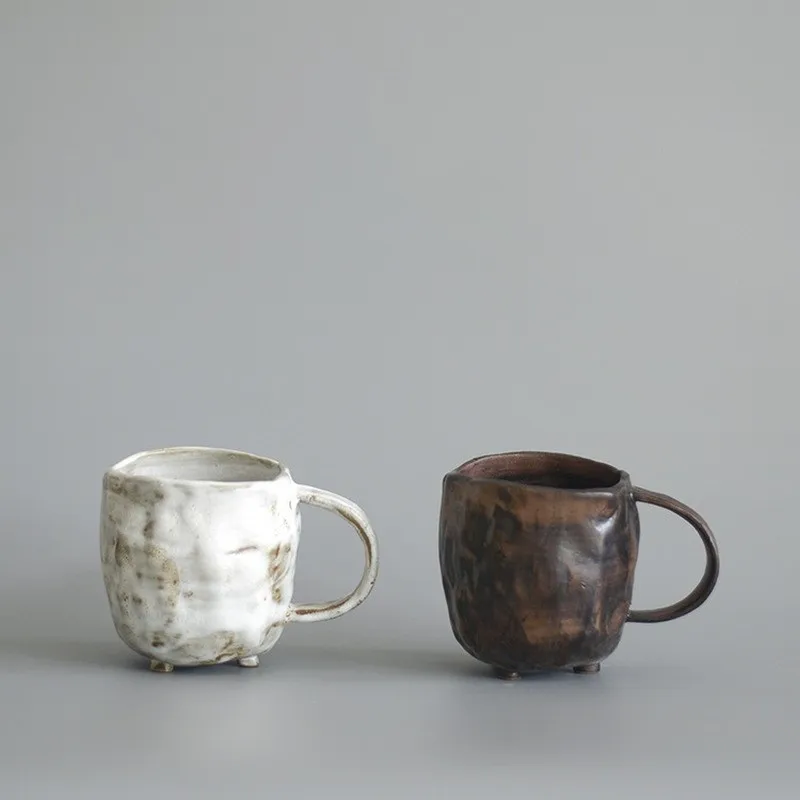 

Handmade Coarse Pottery Coffee Mug Cup Water Cup Retro Ceramic Coffee Cup with Instant Mugs Coffee Cups