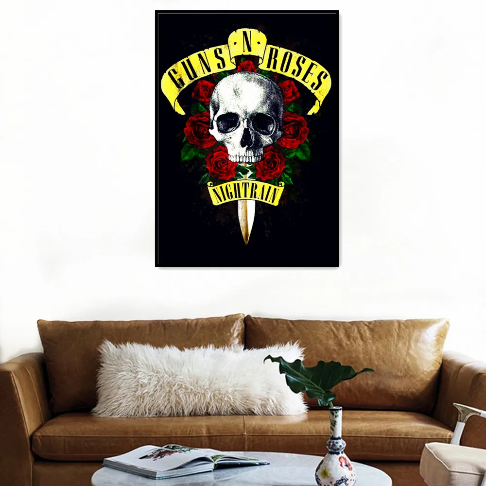 

GUNS N ROSES Wall Art Posters and Prints Metal Rock Music Arts Canvas Paintings Wall Hanging Pictures Modern Living Room Decor