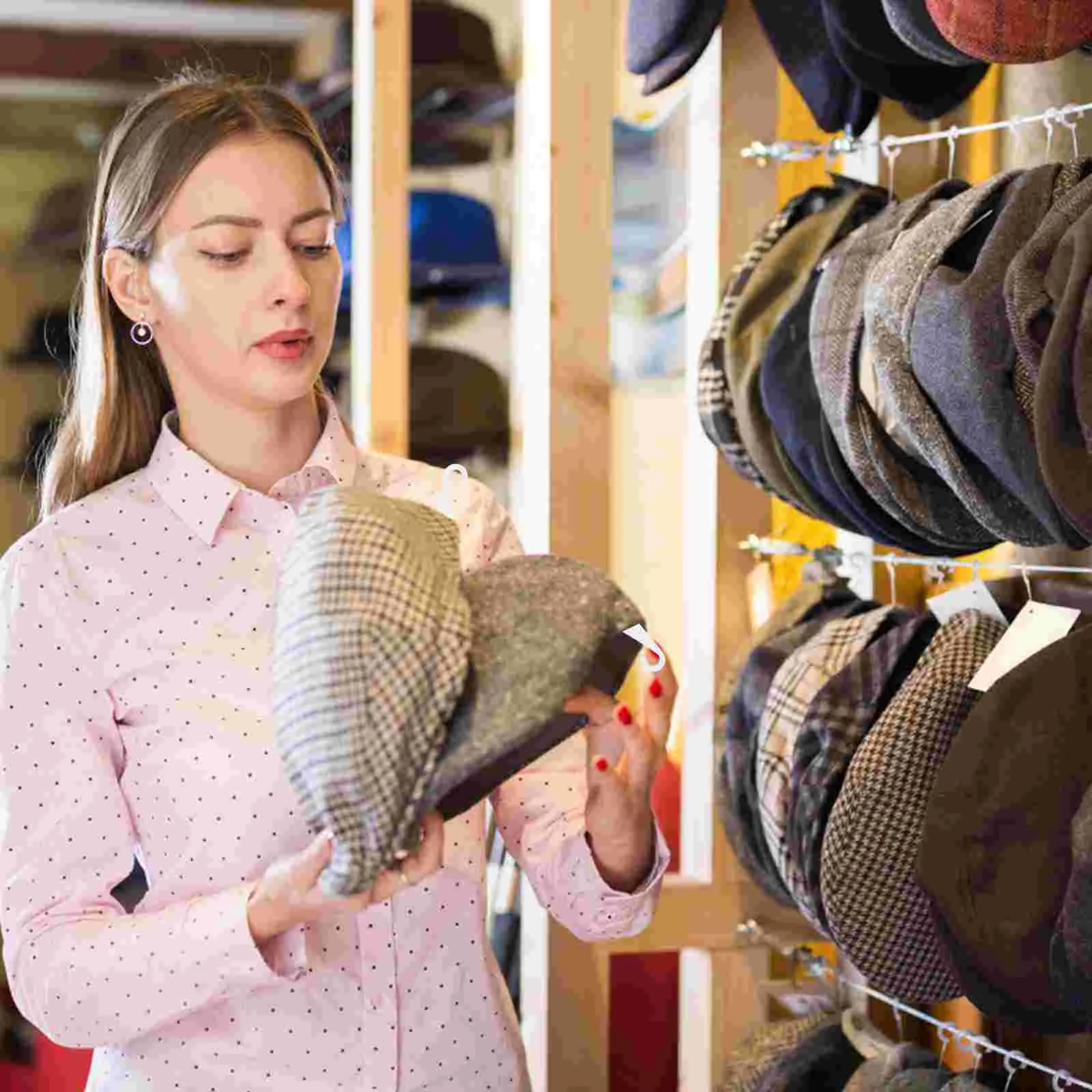 500 шт. деревянные крючки для шляп носки вешалки одежды J-крючки пластикового