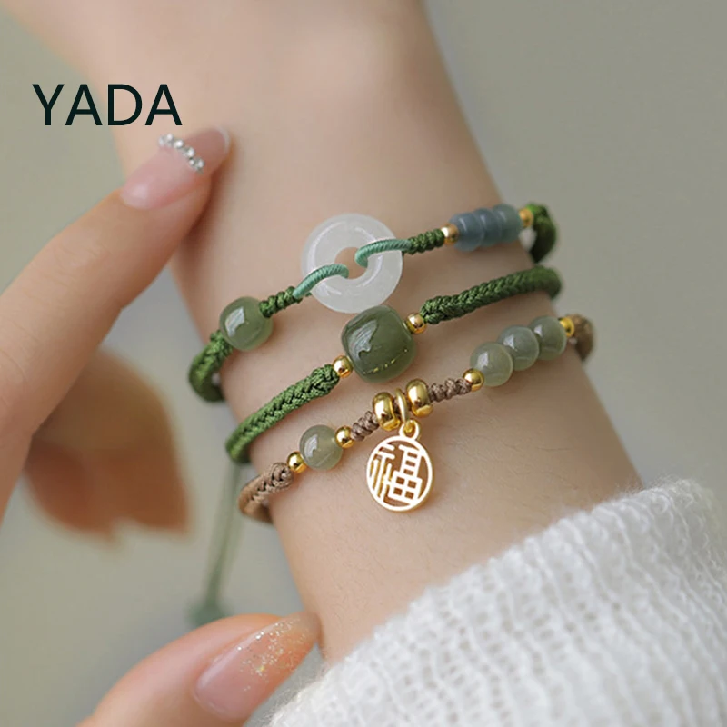 

YADA Safety Buckle Weave Rope Bracelets Bangles Charm For Women Gold Color FU Bracelet Casual Jewelry Hand Bracelet BT220054