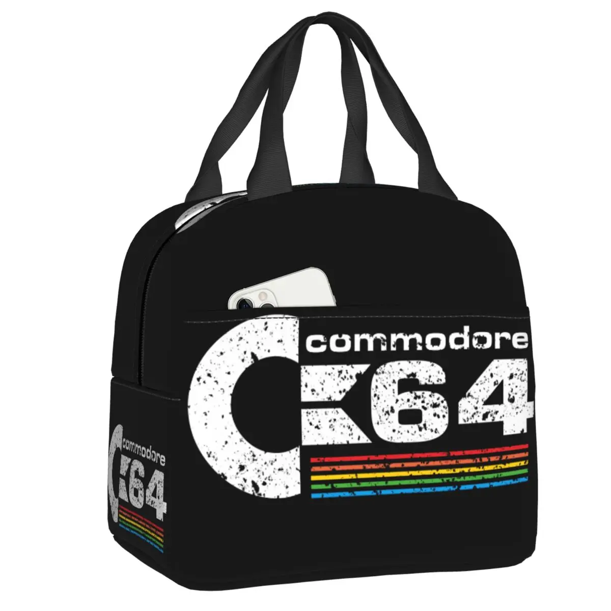 

Commodore 64 Retro Computer Resuable Lunch Boxes for Women Waterproof Cooler Thermal Food Insulated Lunch Bag Children Student