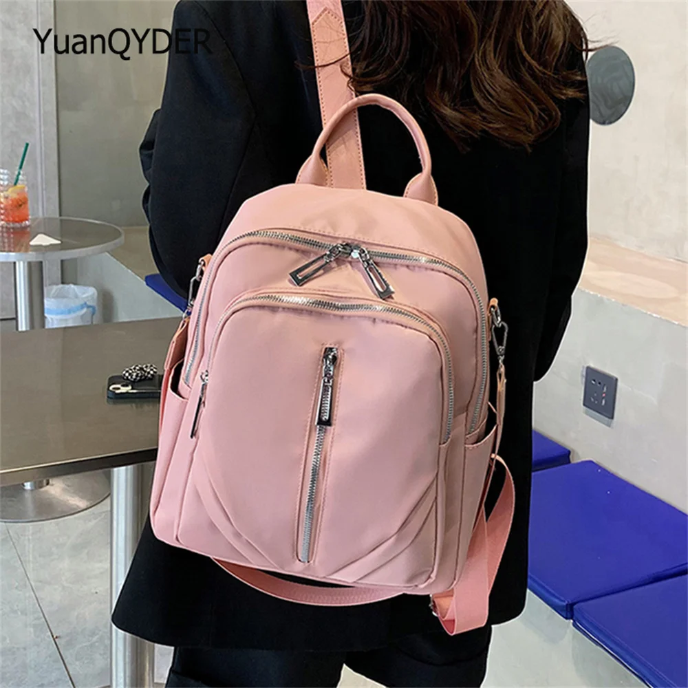 

Solid Color High Quality Oxford Cloth Women's Backpack Multifunctional Ladies Travel Bag 2022 New Women Student School Bags Sac