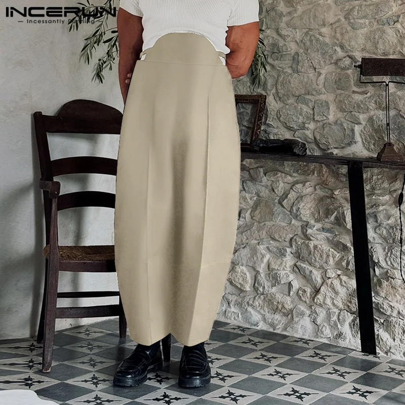 INCERUN мужские повседневные длинные брюки с индивидуальным дизайном осень 2024