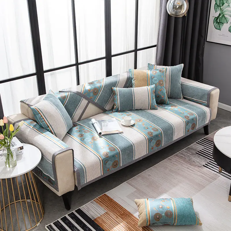 

Ice Silk Sofa Cushion Light Luxury Cushion Summer Style Non-Slip Modern Minimalist Sofa Cushion