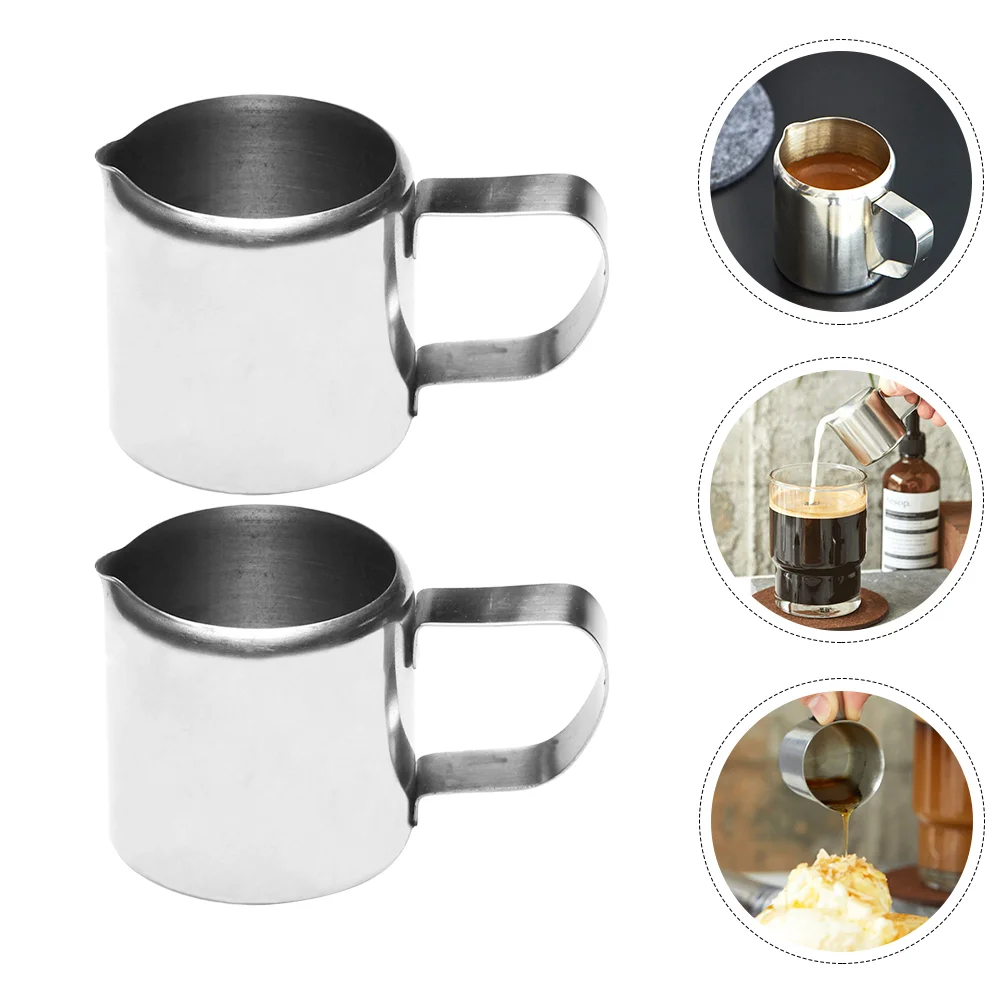 

Pitcher Cup Espresso Frother Jug Coffee Frothing Sauce Steel Stainless Measuring Gravy Mini Steaming Creamer Barista Boat