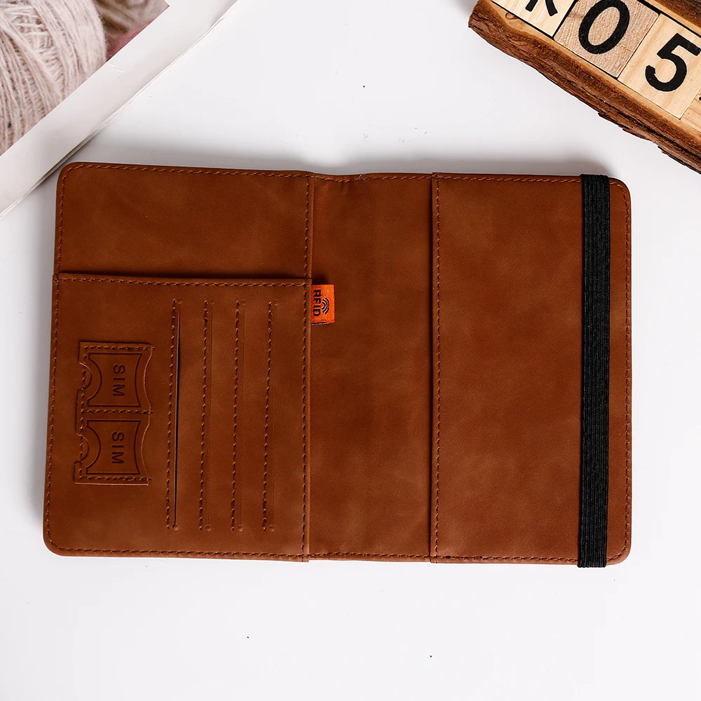 Women Men RFID Vintage Business Passport Covers Holder Multi-Function ID Bank Card PU Leather Wallet Case Travel Accessories 5