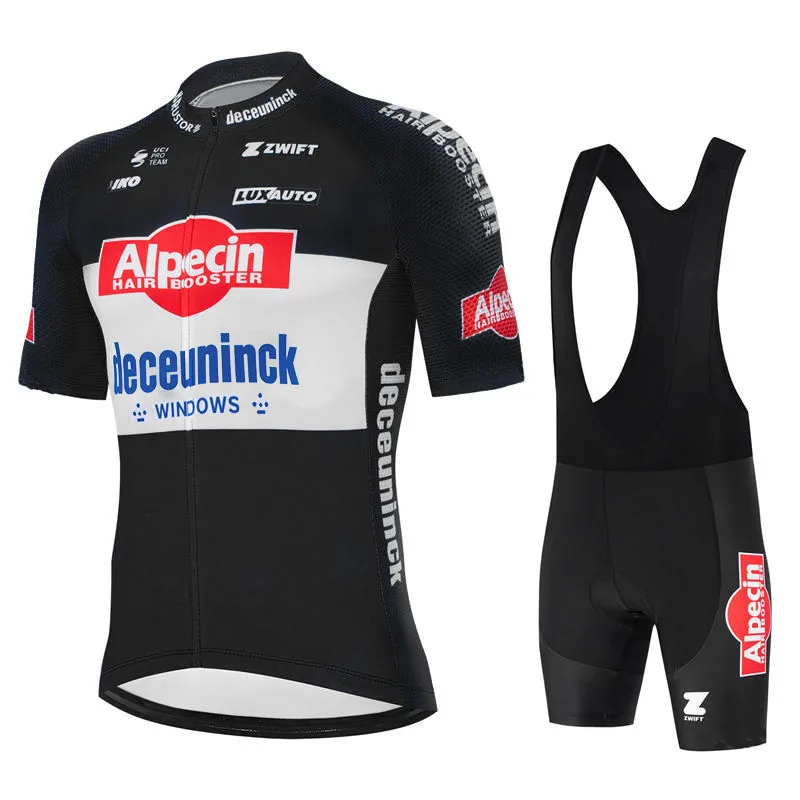 Фото Комплекты велосипедного трикотажа Alpecin Pro, мужские шорты-комбинезоны, велосипедная одежда с коротким рукавом Bicicleta, одежда для велосипеда Maillot Ciclismo Hombre, черные комплекты №1