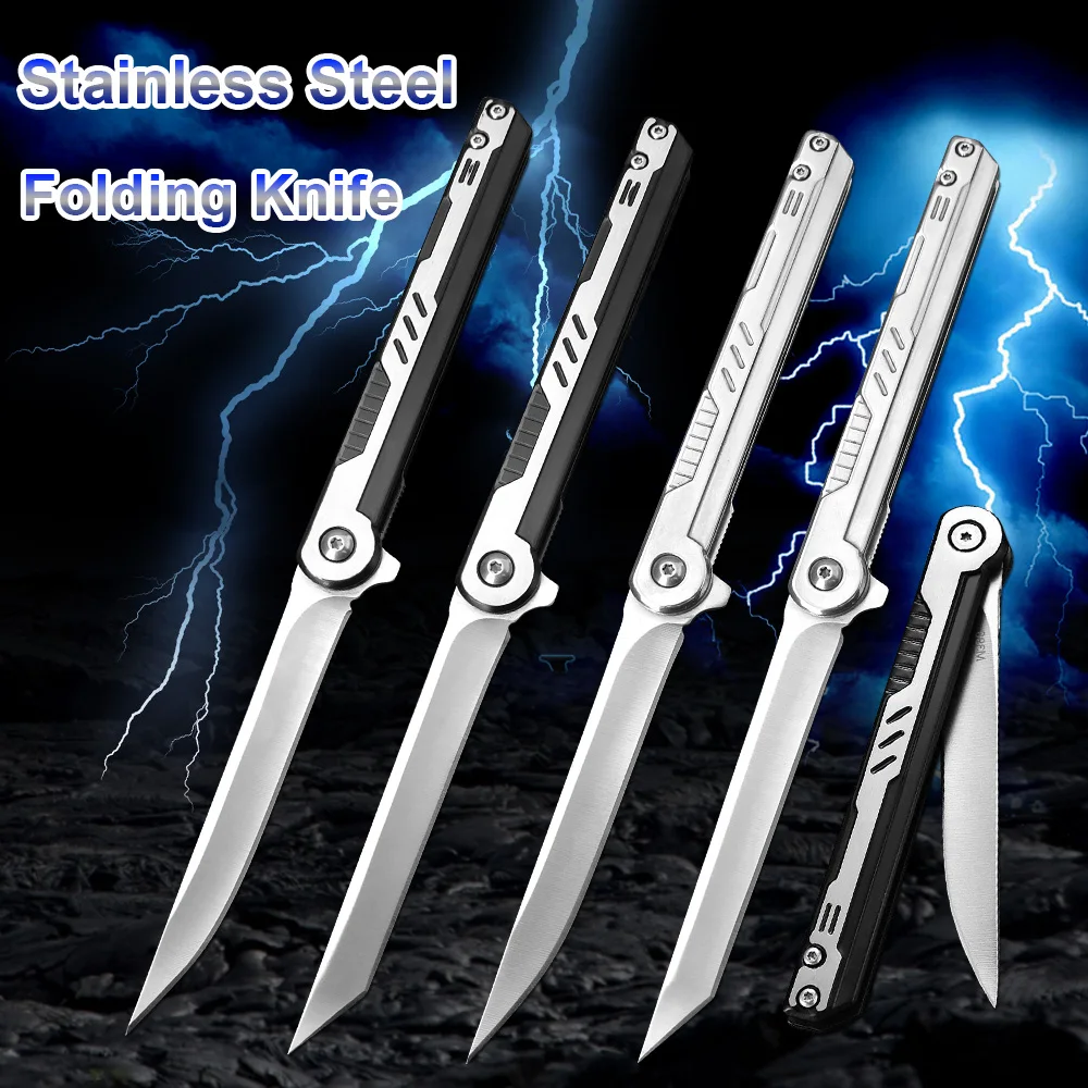 

4-inch Folding Knives One Hand Open Pop-up Portable Knife Stainless Steel Knife Camping Fishing Knife Chef Outdoor Hunting Knife