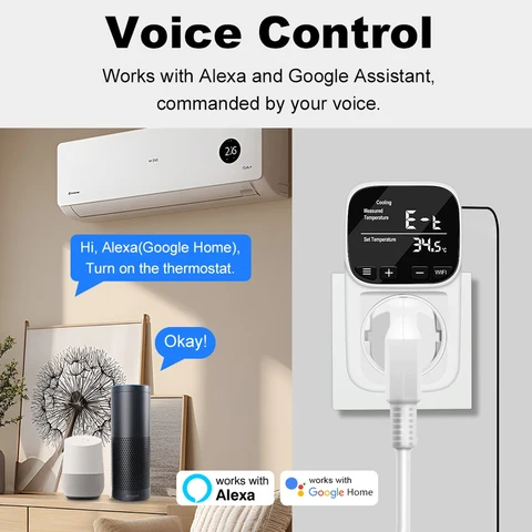 Умная розетка Kebidu для цифрового регулятора температуры Tuya