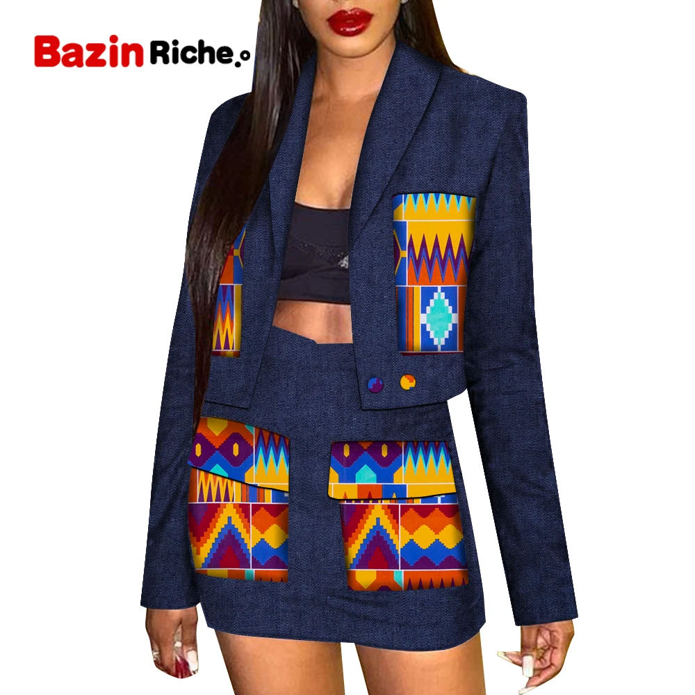 Африканский комплект из 2 предметов Рождественская Сексуальная женская короткая