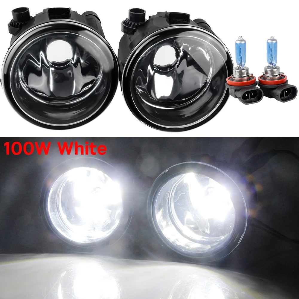 

2 автомобильных противотуманных фар для Nissan Serena Highway Star C26 2010-2019, абажур со стеклянной линзой + светодиодная галогенная лампа 55 Вт 100 Вт H11 12 В