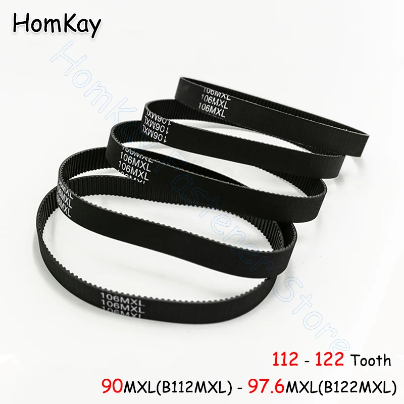 

MXL Timing Belt Rubber Closed-loop Transmission Belts Pitch 2.032mm No.Tooth 112 113 114 115 116 117 118 - 122Pcs width 6 10mm