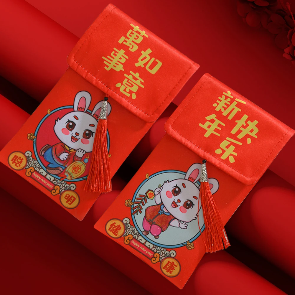 

2023 Chinese New Year Red Envelope Large Capacity Spring Festival Year of The Rabbit Lucky Money Bag Red Pocket Hongbao Gift