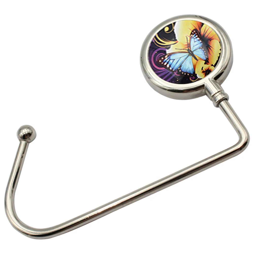 

Gift Holder Straight Purse Hook Zinc Alloy Table Accessories Hanger Hand Bag Convenient Portable Mini Non Slip Pad Round