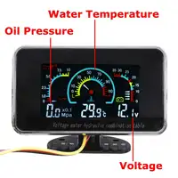 12-24V 3 In1 LCD Car Digital Gauge Voltmeter Oil Pressure Water Temp meter 1/8 NPT Oil Pressure sensor