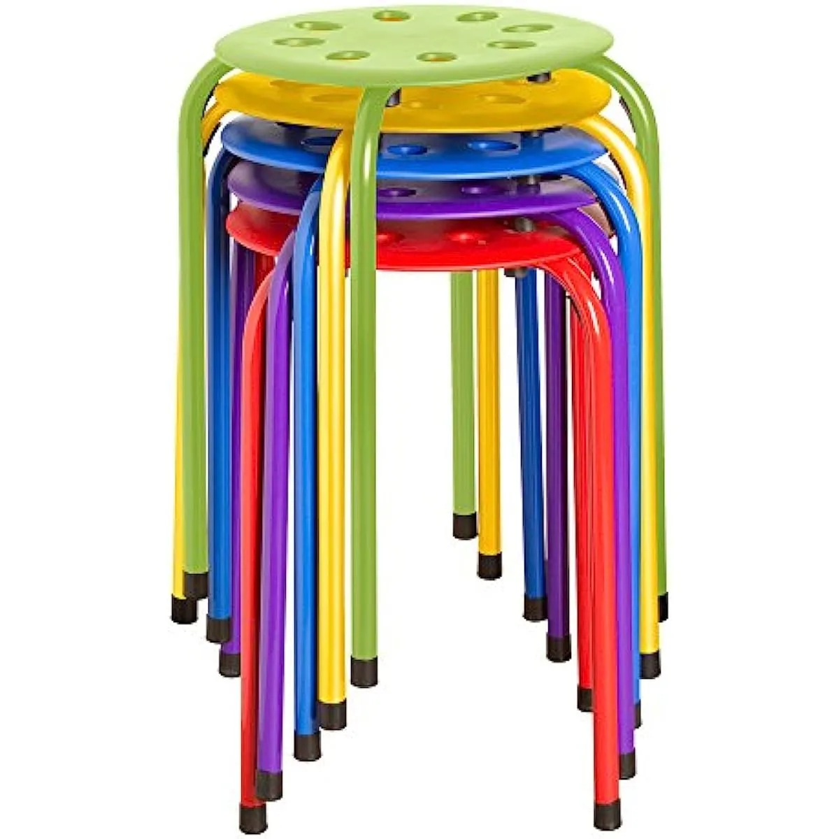 

Norwood Commercial Furniture NOR1101ACSO Assorted Color Stacking Stools Stackable Stools Kids Adults 17.75" (Pack of 5)