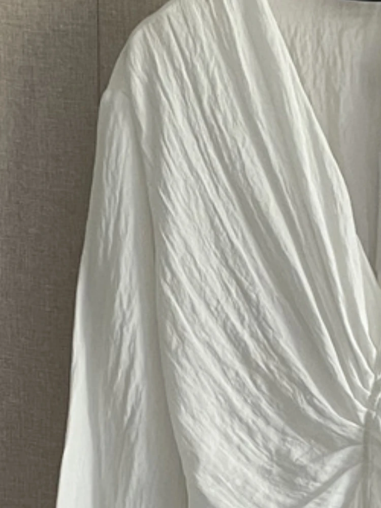 

2023 Summer New Dress V-neck Irregular Long-sleeved Women Dress