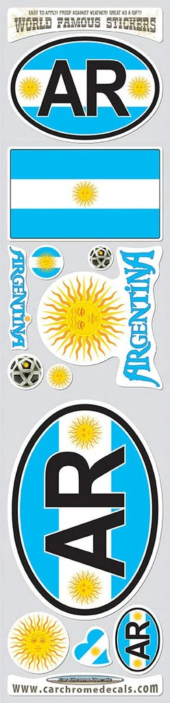 

2X Argentina 12 Stickers Set Flag Decal Bumper stiker car Bike Laptop,42CMX10CM