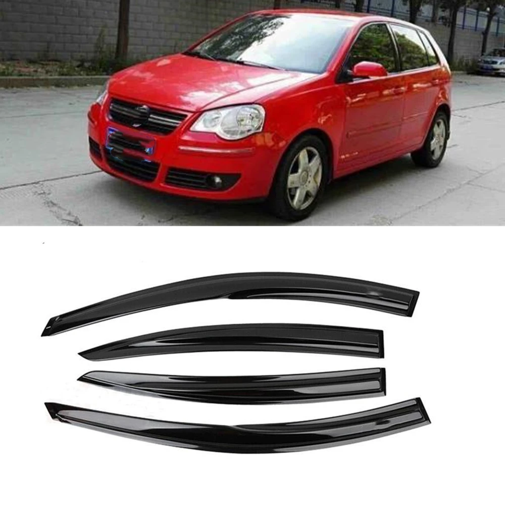 

Козырек для окон Volkswagen VW POLO 2002-2010, защита от дождя, погоды, ветрозащитный отражатель, тонкая отделка, навес, дождевик