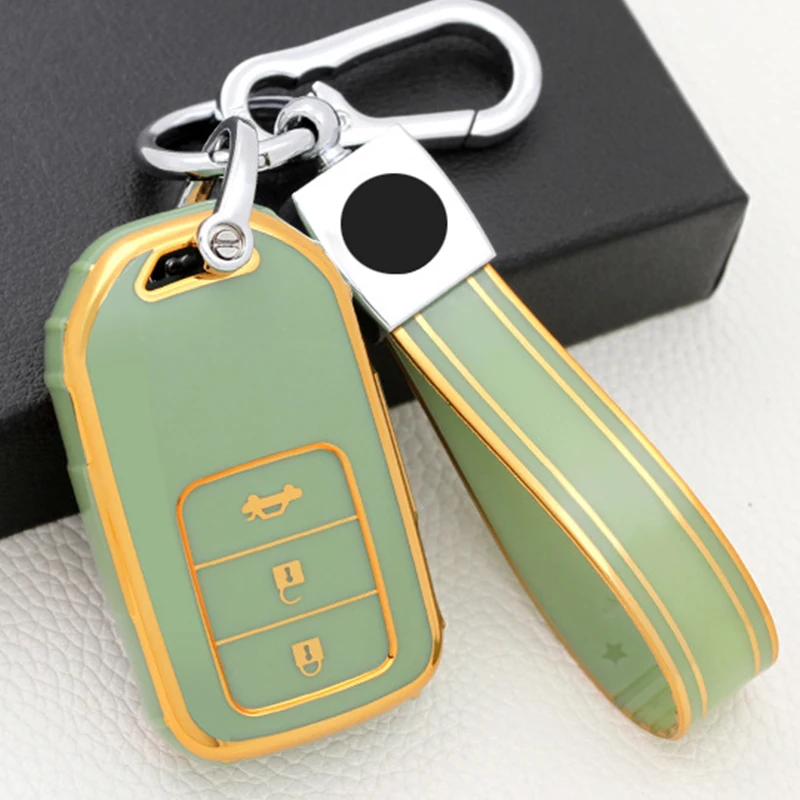 

3 Buttons TPU Soft Car Key Case Cover Shell For Honda Civic Accord XRV VEZEL CITY JAZZ CIVIC HRV Crider CRV Keychain Key Holder