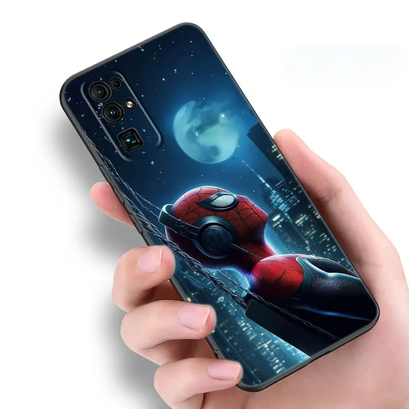 Черный телефон с рисунком Marvel Человек-паука для Honor 70 90 Lite X40 GT X50 i X5 Plus X6A X6S X7A X8A X8B X6