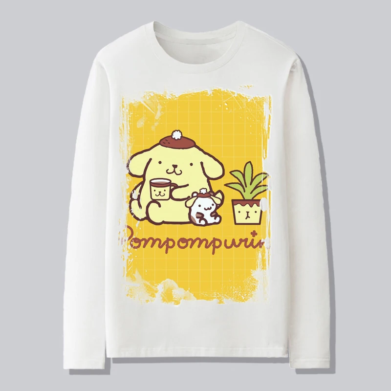 Футболка с рисунком Sanrio Jade Cinnamon Dog новая осенняя хлопковая свободная пара