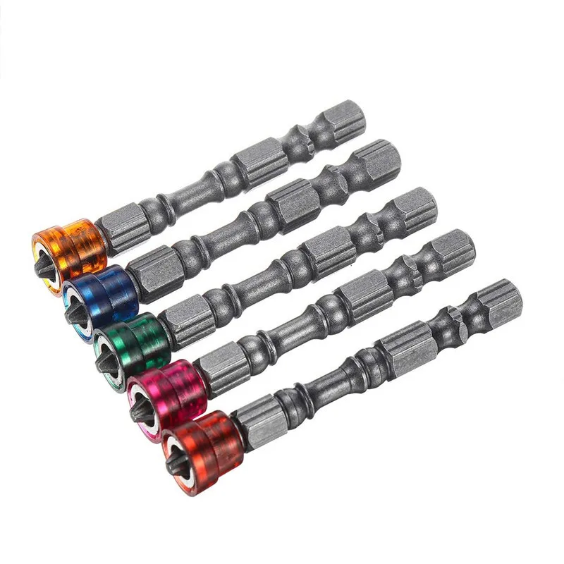 

5Pcs Electric Screwdriver Set S2 Alloy PH2 Phillips Single Head Magnetic Screwdriver Bits Anti-Slip 1/4 Inch Hex Shank Cross Bit