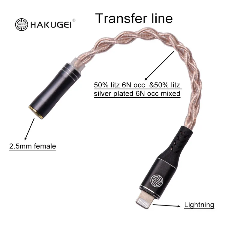 

HAKUGEI CAD Adapter Cable Light-ning To 3.5mm TYPEC To 4.4mm