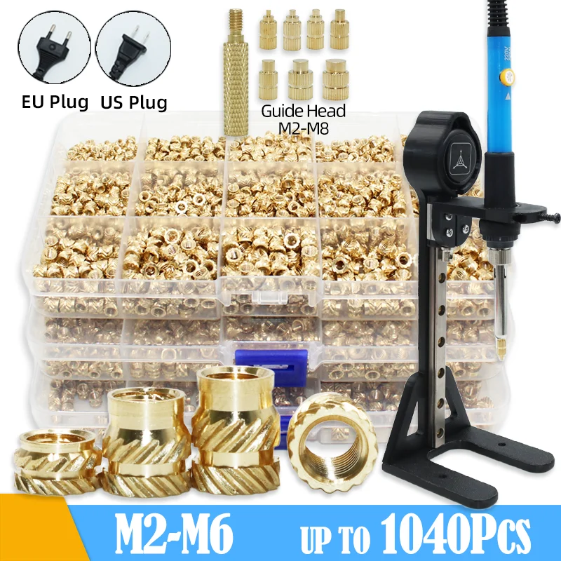 Латунная гайка с нагревательной вставкой Инструмент M2 M3 M4 M5 M6 Вставные гайки