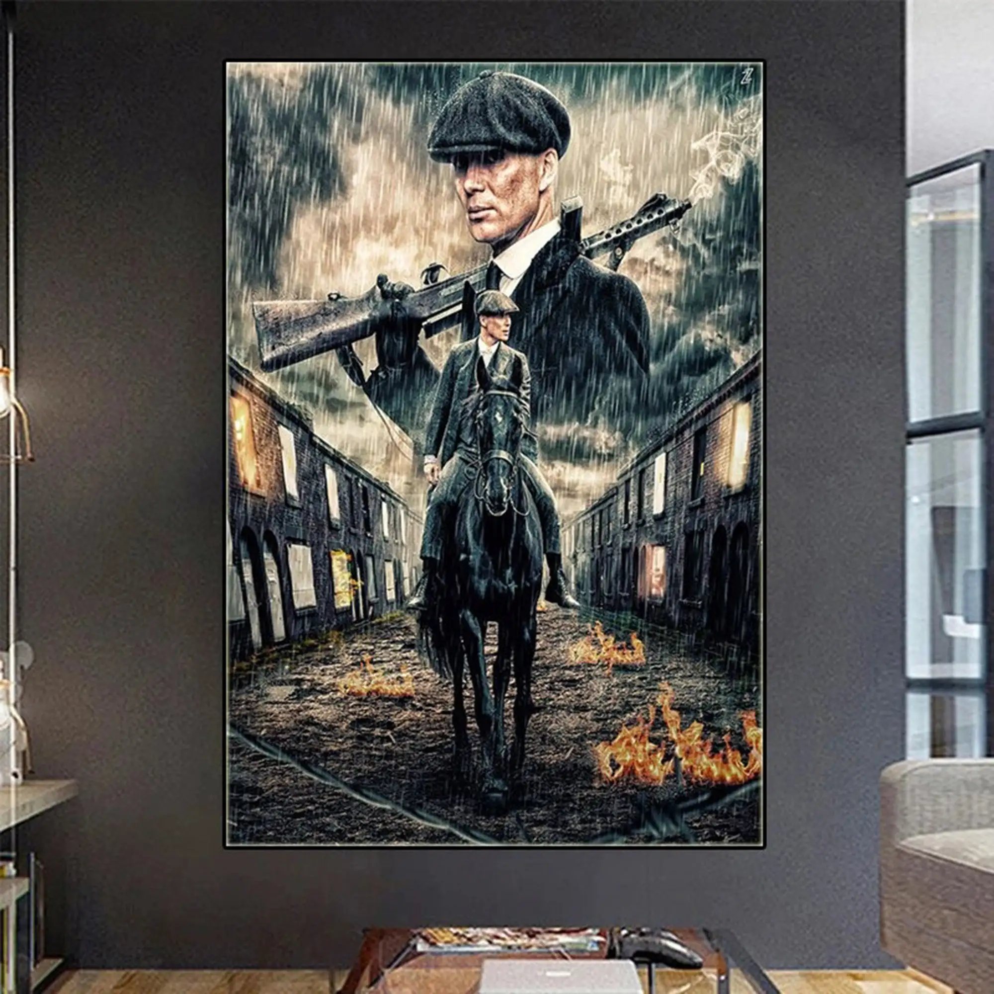 

Peaky Blinders Movie Wall Art Paintings Prints and Posters Canvas Tommy Shelby Portrait Pictures for Living Room Home Decor