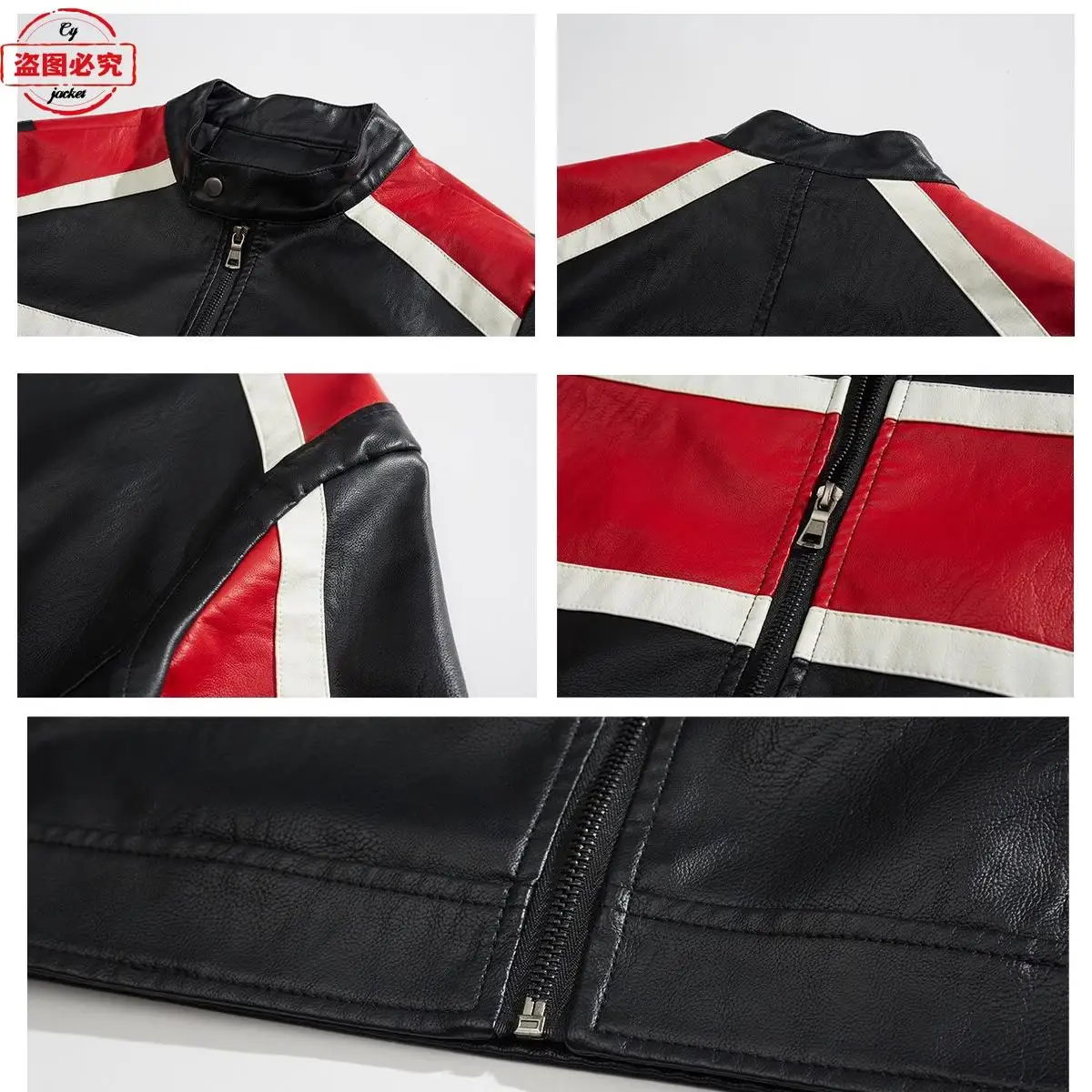 Гоночный костюм Ford LOGO мужская контрастная кожаная куртка на весну и осень