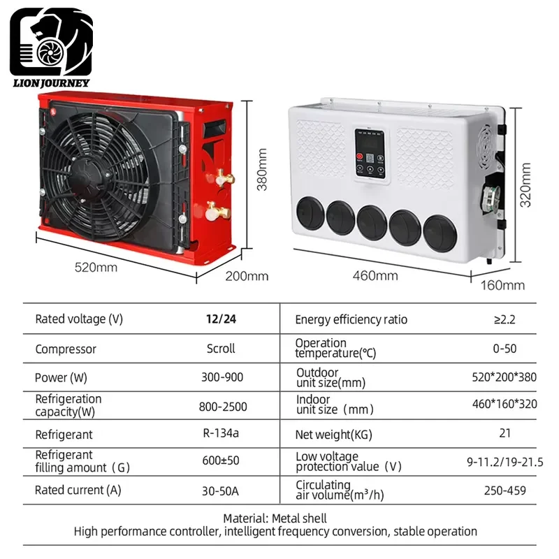 Фото Автономный кондиционер 6700 BTU для автофургонов, грузовиков и легковых автомобилей, 24В, с батарейной системой, для парковки №5