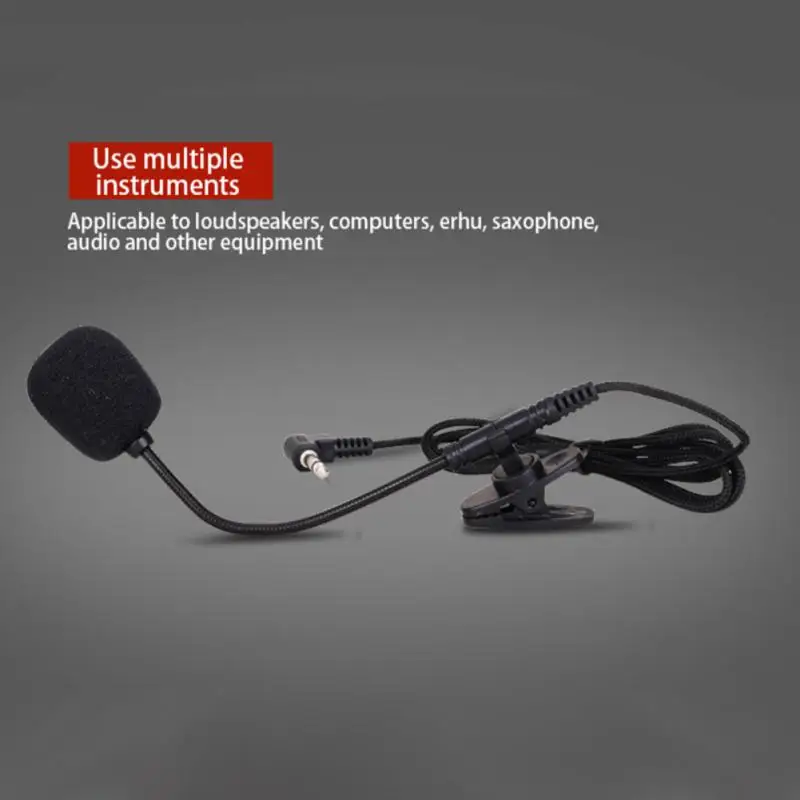 

Mini 3.5mm Microphone Condenser Clip-on Lapel Lavalier Mic Portable Stereo HiFi Sound Quality For Phone Computer Recording