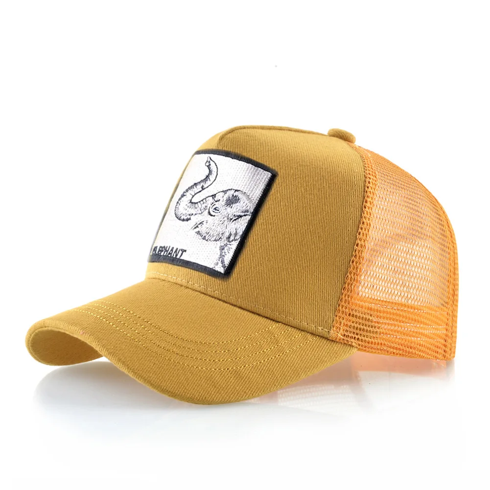 Embroidered Elephant Baseball Caps Men Animal Mesh Snapback Cap Sun Visor Hats For Women Hip Hop Hat Solid Color Trucker Bone