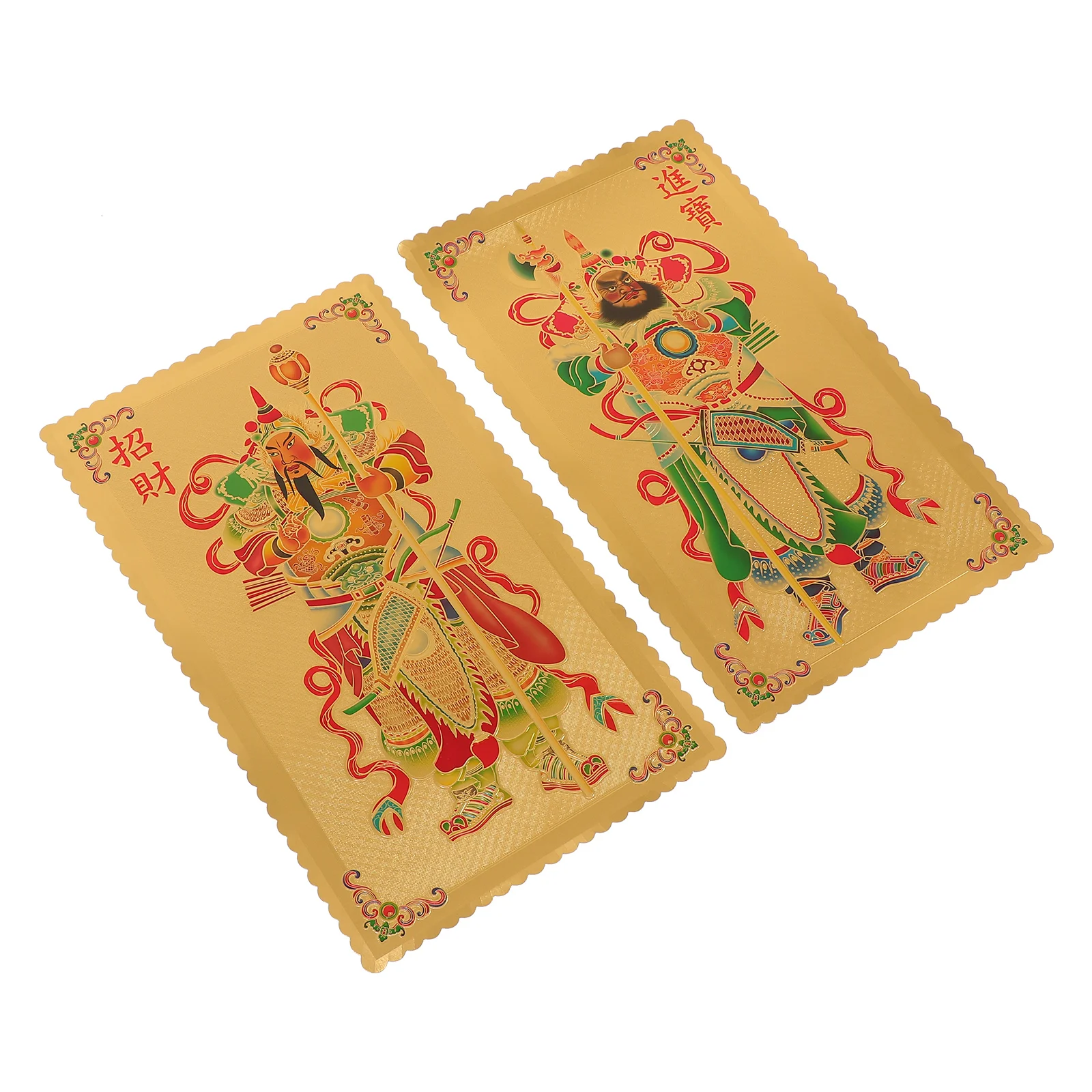 

1 Pair of Chinese Style God of Door Wall Door Stickers Exquisite Spring Festival Stickers