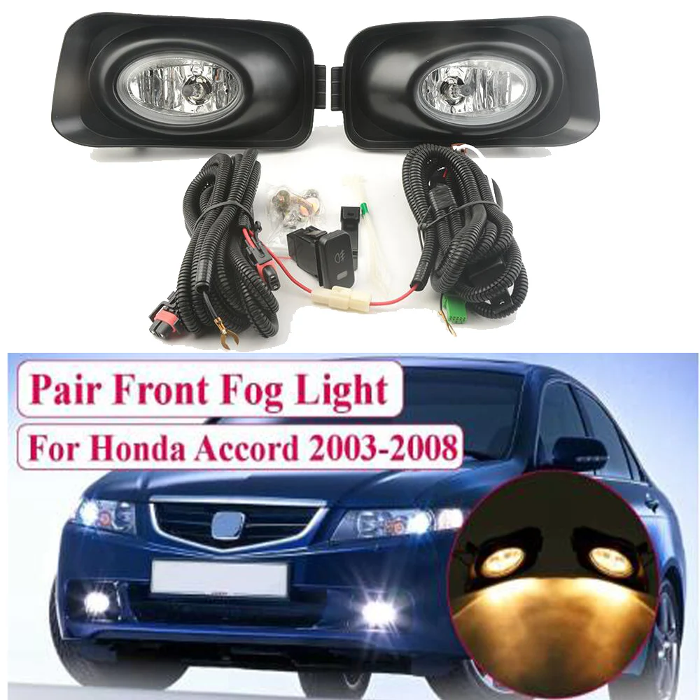 

Car Bumper Headlight For Honda Accord Fog Light 2003~2008y Halogen Bulb 4300K Wire Of Hanress Headlamp For Accord Fog Lamp